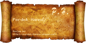 Perdek Hannó névjegykártya
